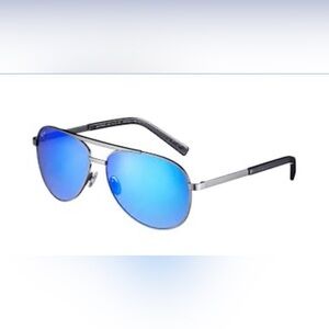 Maui Jim Blue Sea cliff gun metal Polarized Blue Aviator Sunglasses unisex